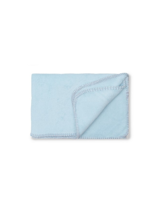 Manta com bordado azul bebé