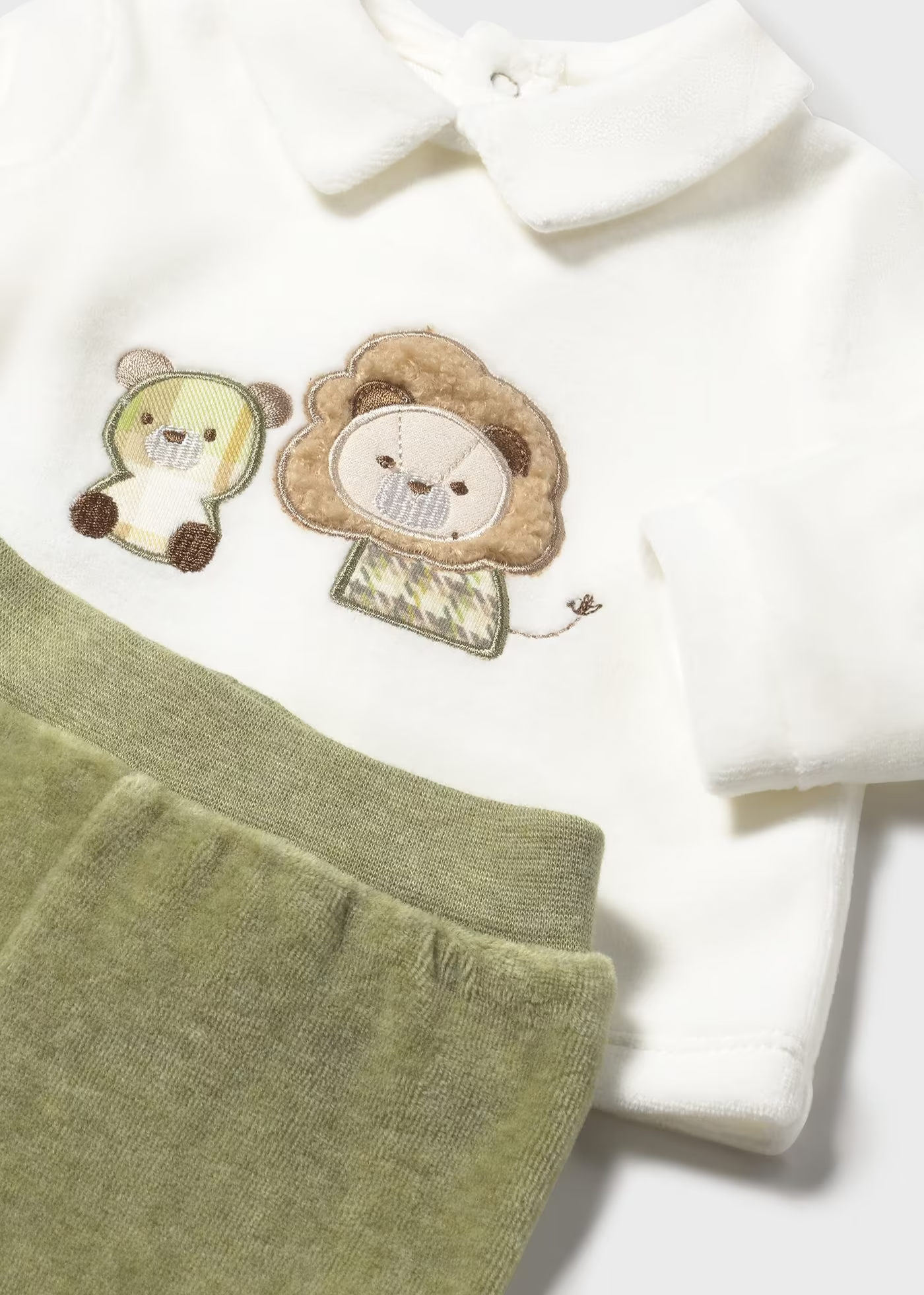 Conjunto calças com pés veludo recém nascido