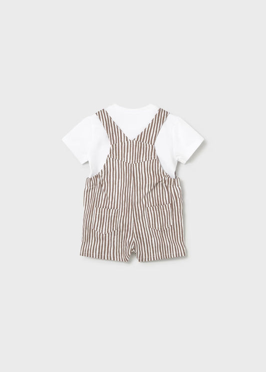 Conjunto jardineira e t-shirt recém nascido mayoral