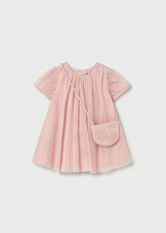 Vestido com tule rosa de menina, mayoral