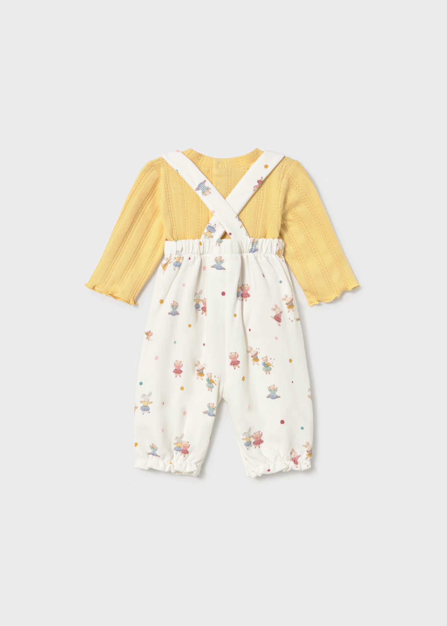 Conjunto de jardineira e camisola para bebé menina, mayoral