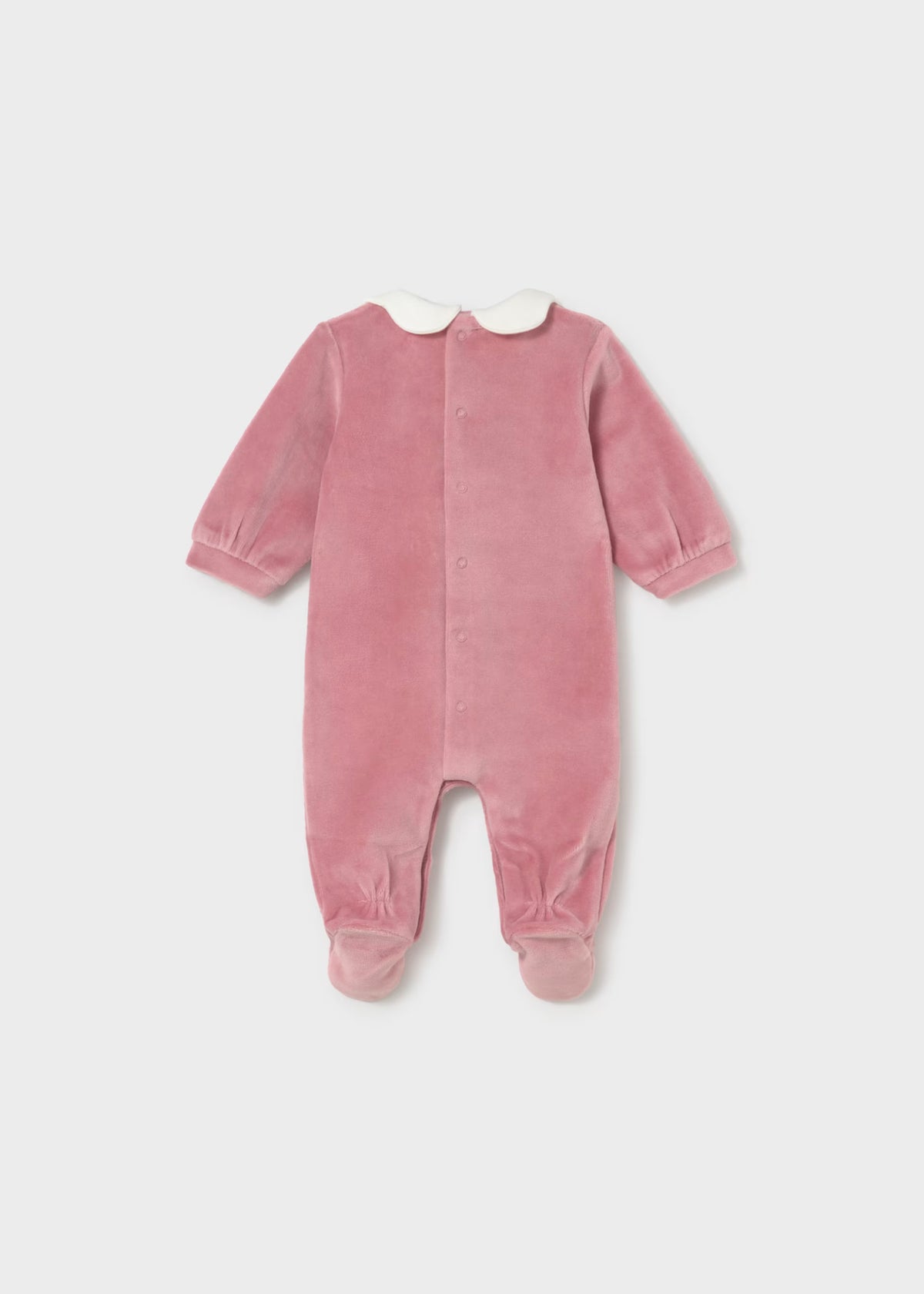Babygrow de veludo com gola e flores