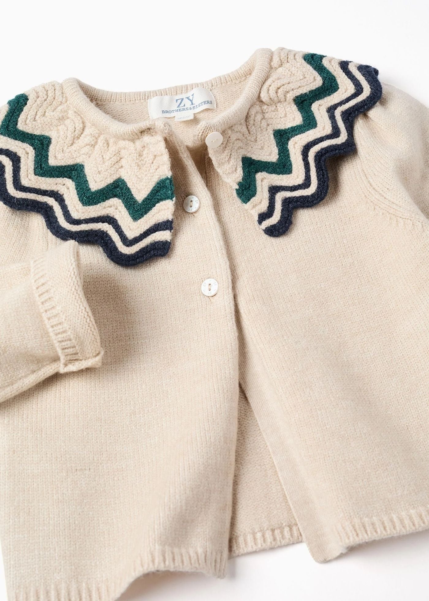 Casaco de malha com gola maxi You&Me para bebé menina, multicolor