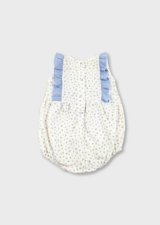 Fofo de bebé menina florido azul