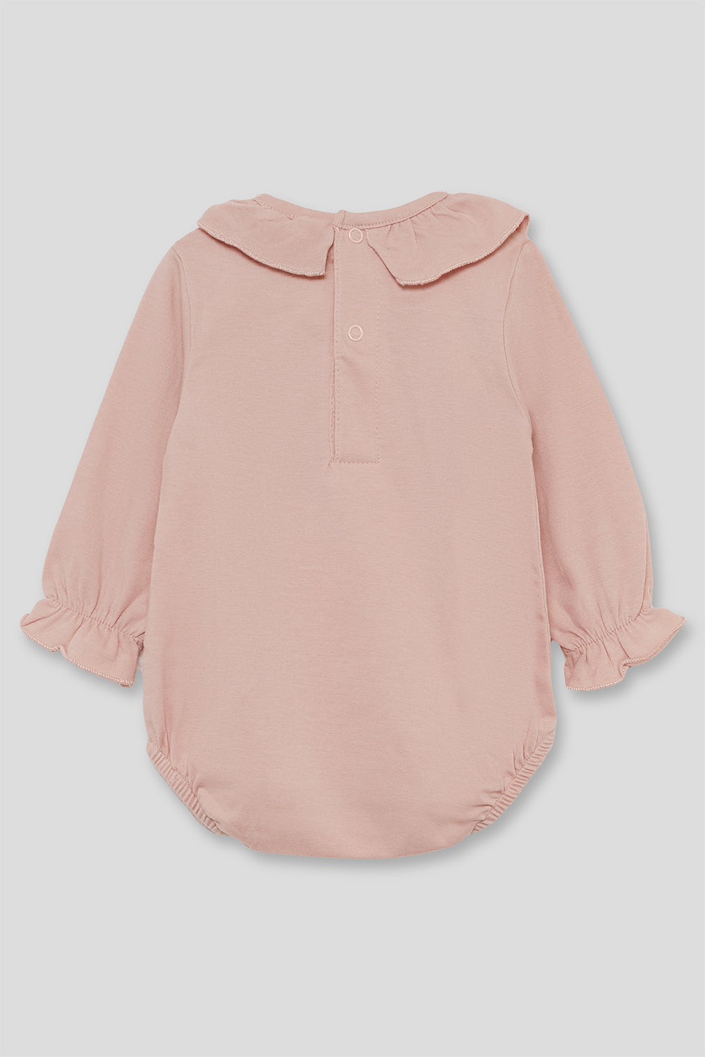 Bodie com gola cor de rosa de bebé menina