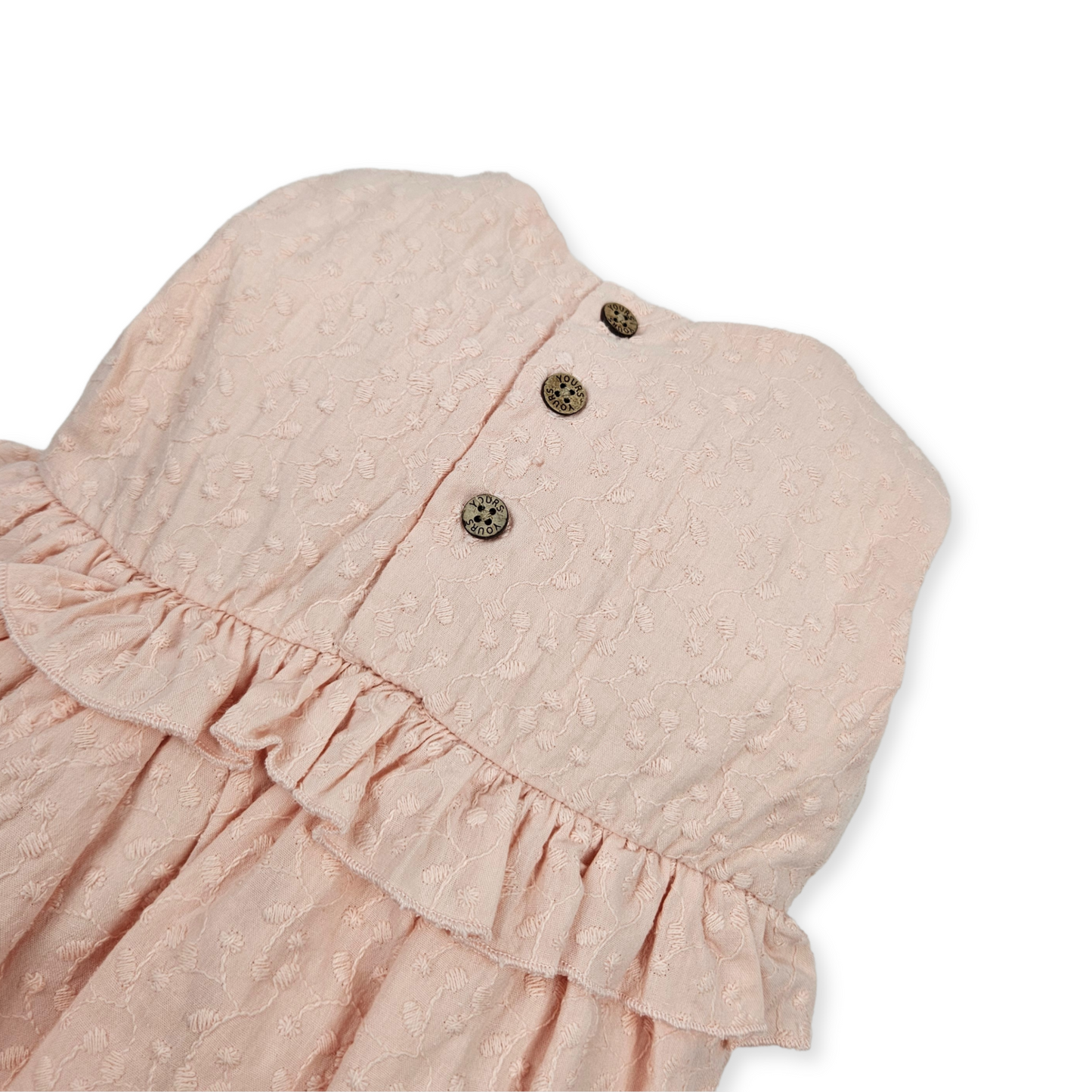 Vestido cor de rosa em algodão