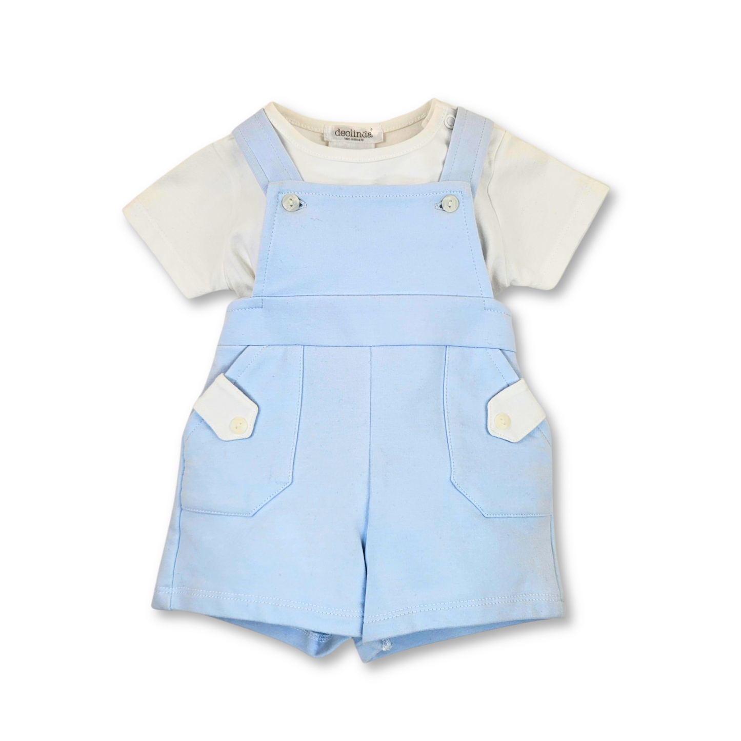 Conjunto de menino jardineira e camisola