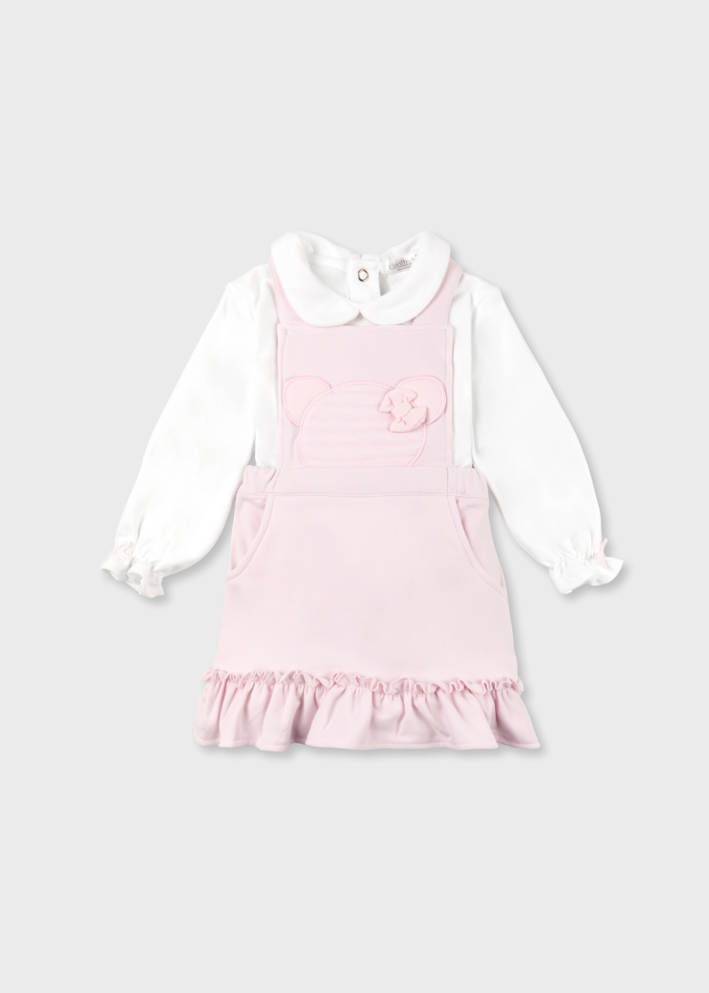 Jardineira e Camisola Cardada para menina