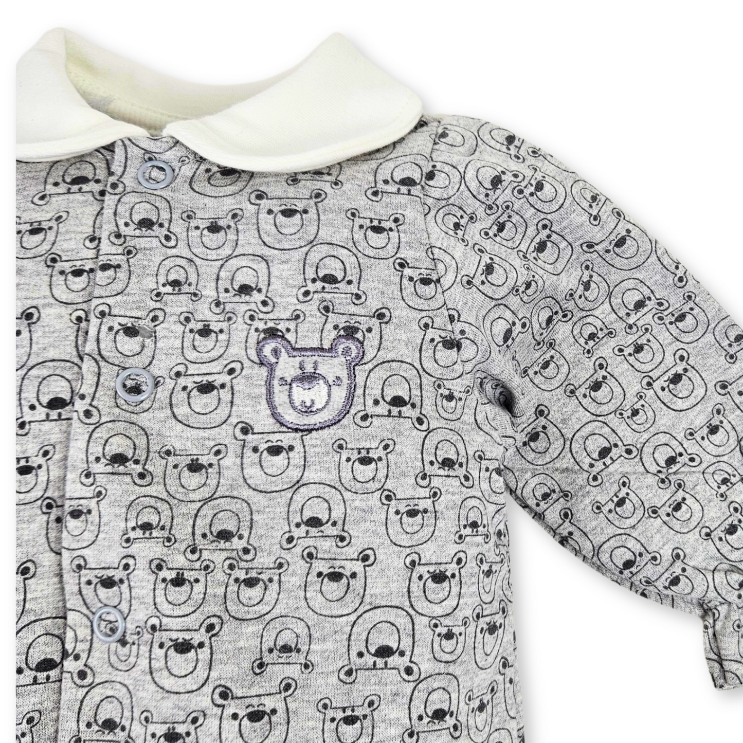Babygrow Cinzento Cardado