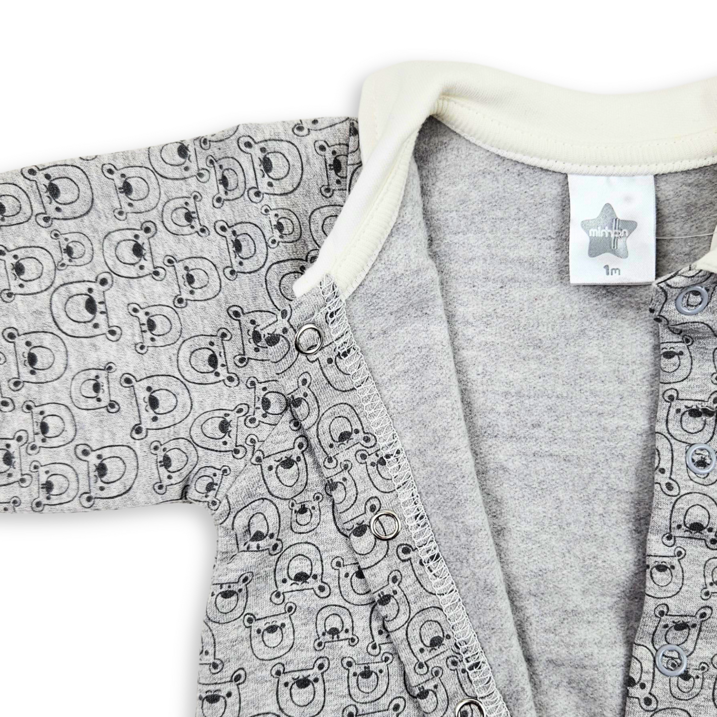 Babygrow Cinzento Cardado