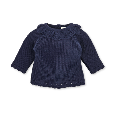 Camisola de Malha Azul Marinho para Menina