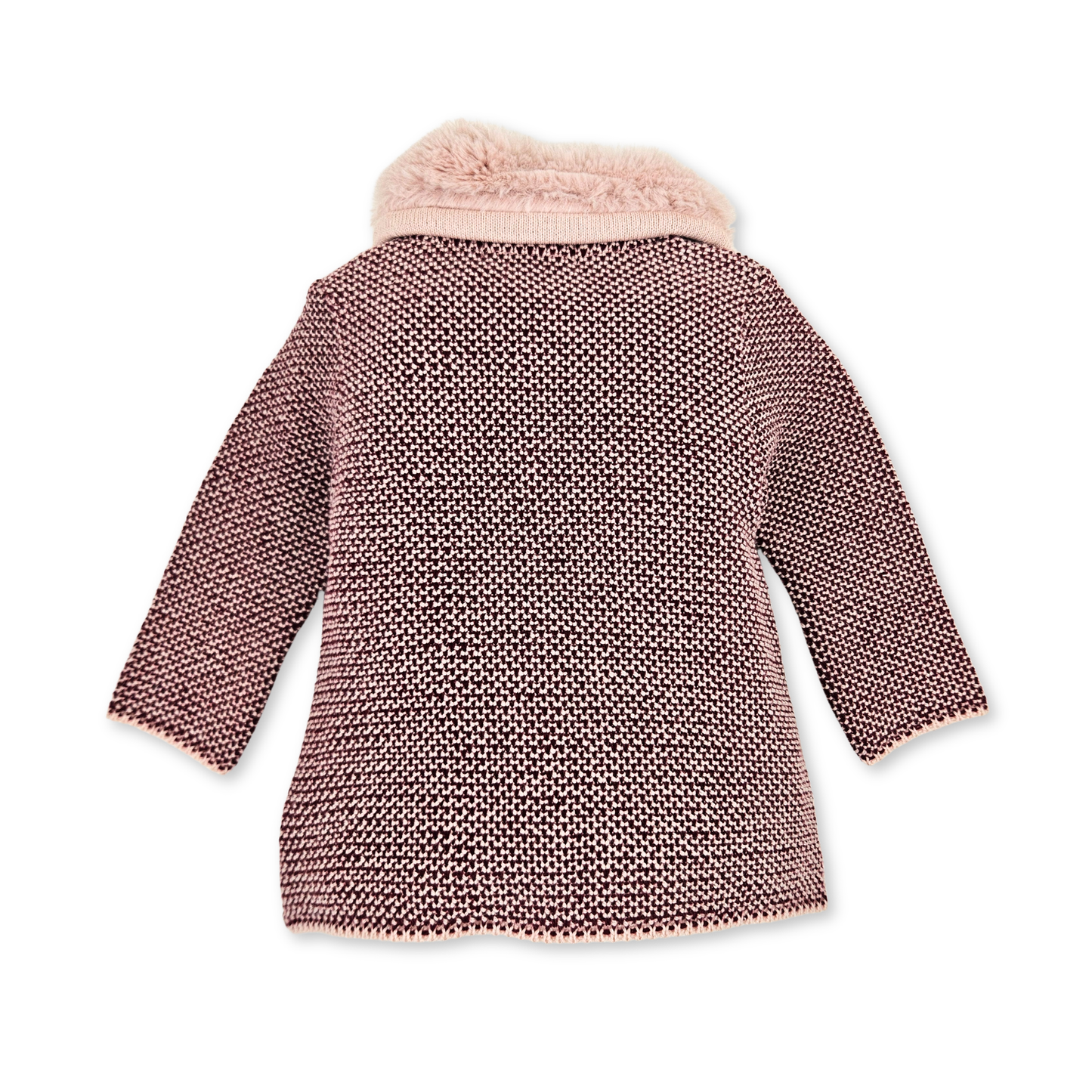 Casaco de Algodão Rosa com Gola Peluche