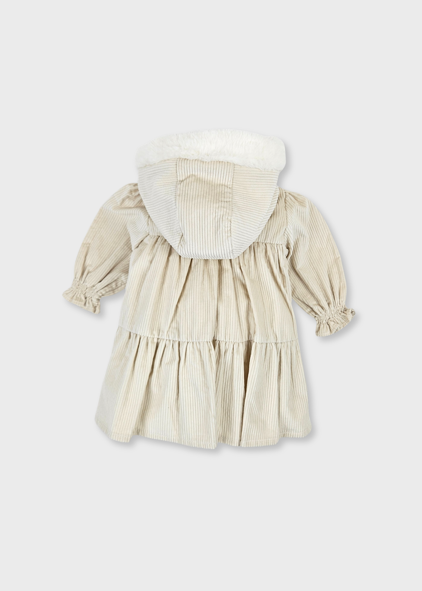 Vestido Bebé em Bombazine com Capuz