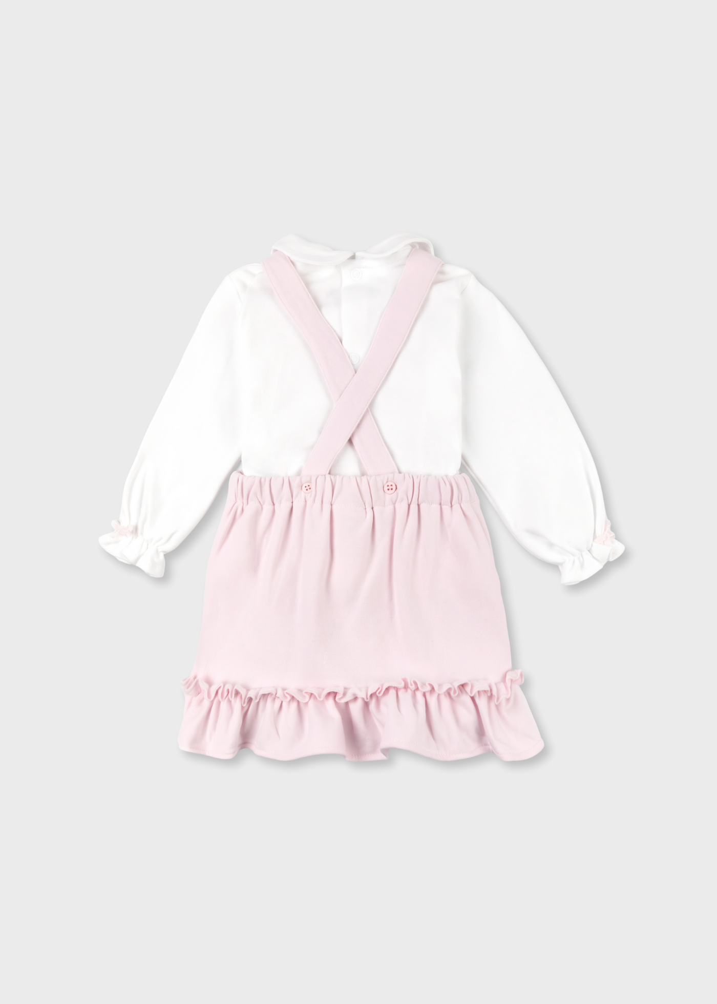 Jardineira e Camisola Cardada para menina