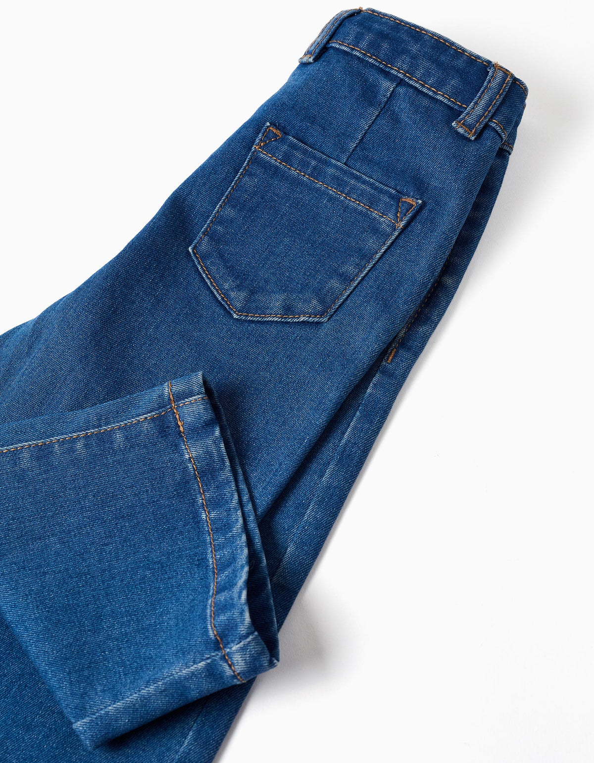 Calças de ganga wide leg com 4 bolsos para bebé menina, azul