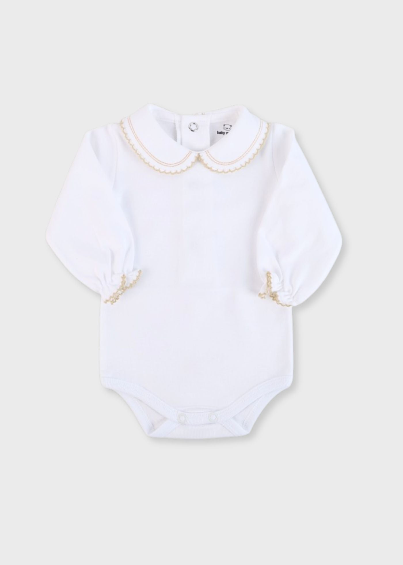 Bodie de bebé menina com gola elegante
