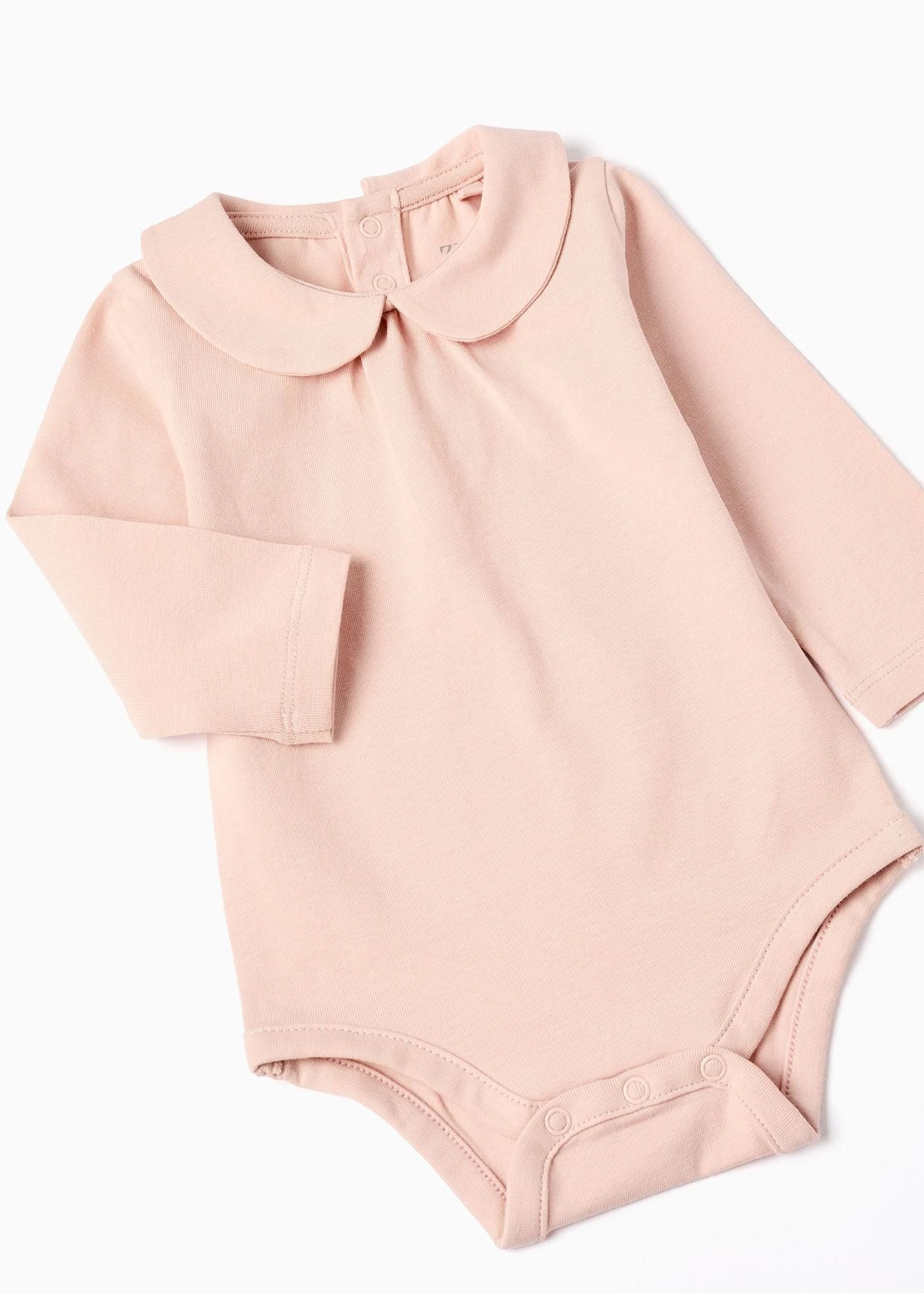 Body de manga comprida + macacão com motivo para recém-nascida, rosa/branco
