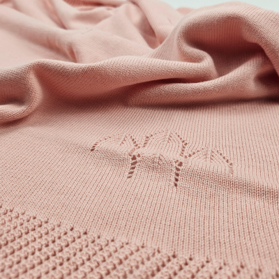 Manta em malha Cor de Rosa