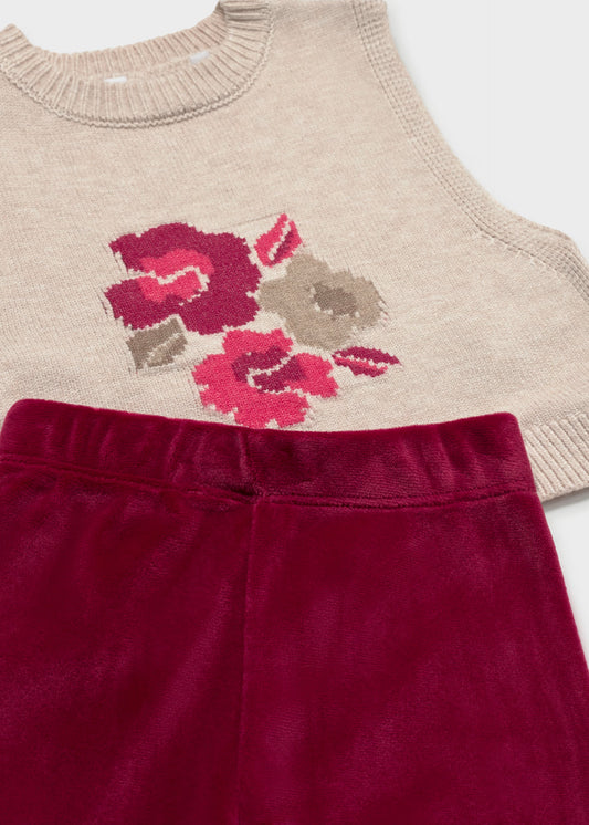 Conjunto de calças e camisa com colete para menina, mayoral