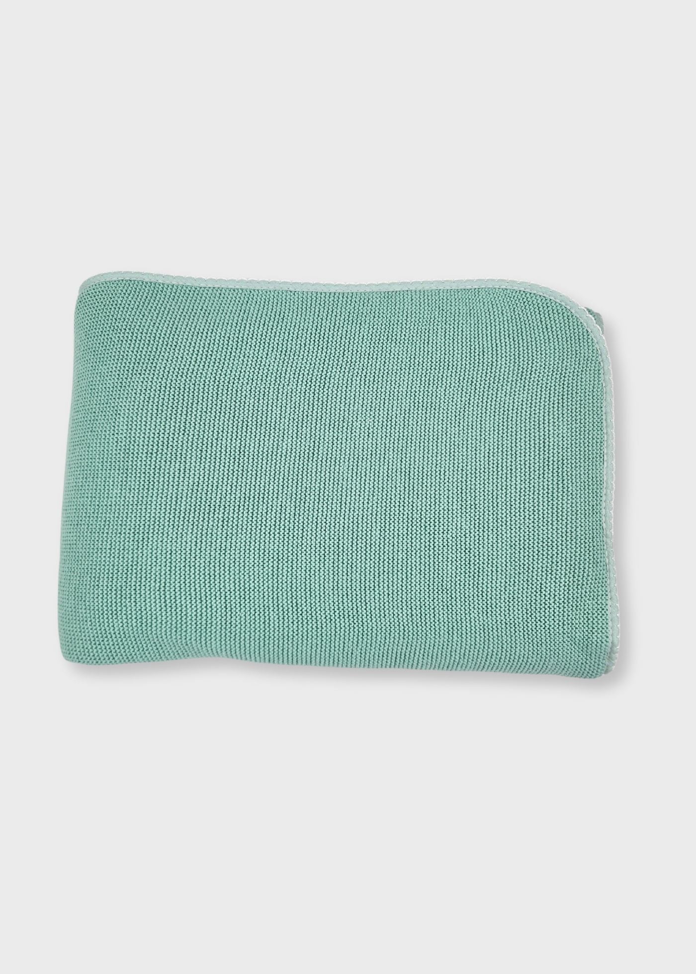 Manta cardada de bebé-verde água