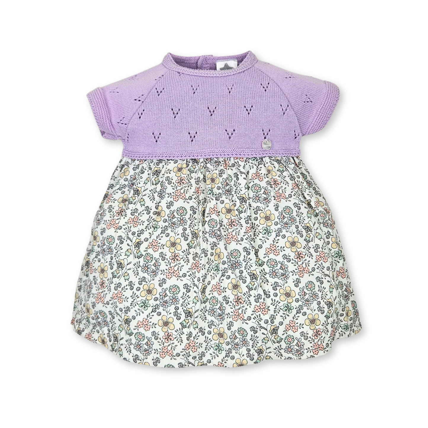 Vestido combinado com malha