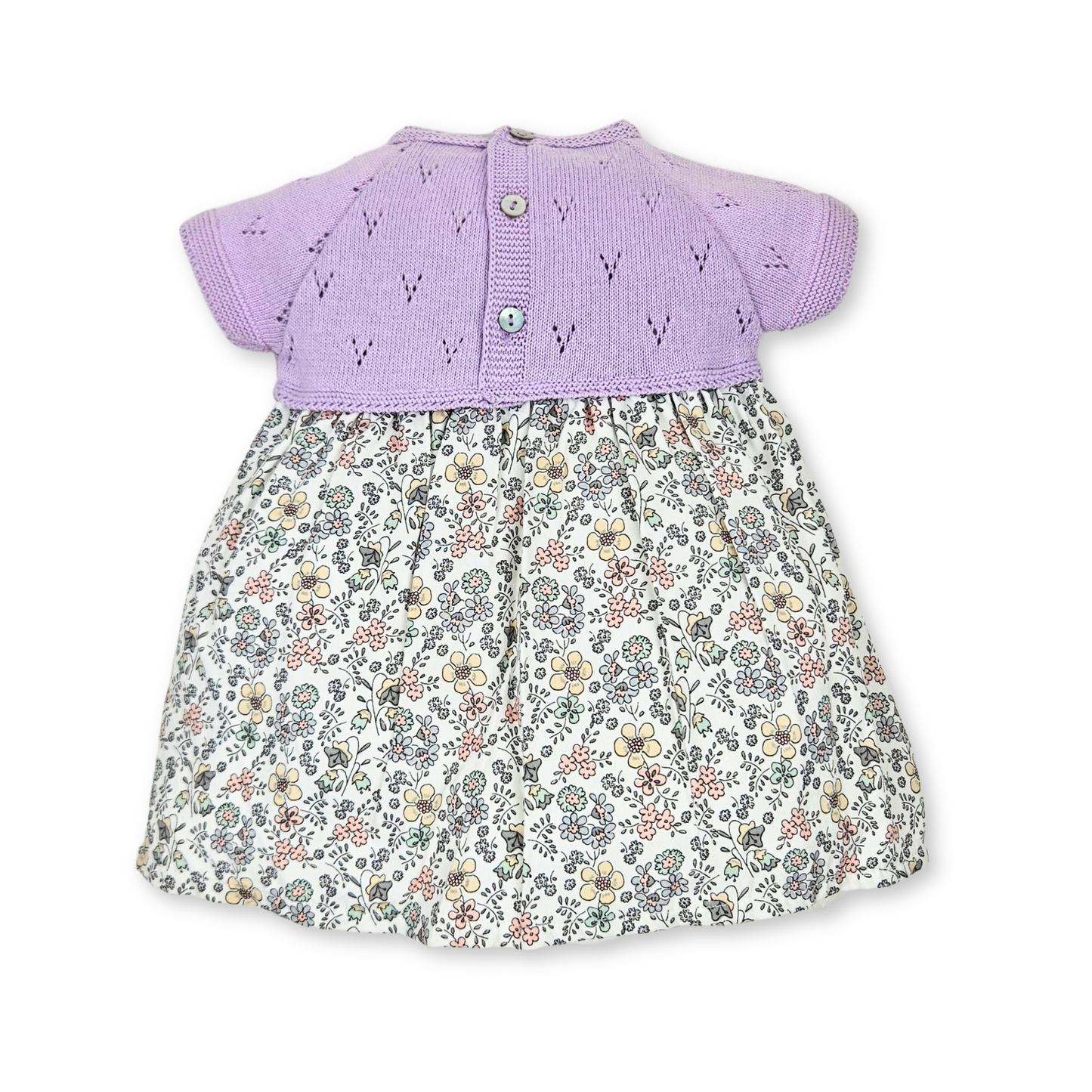 Vestido combinado com malha