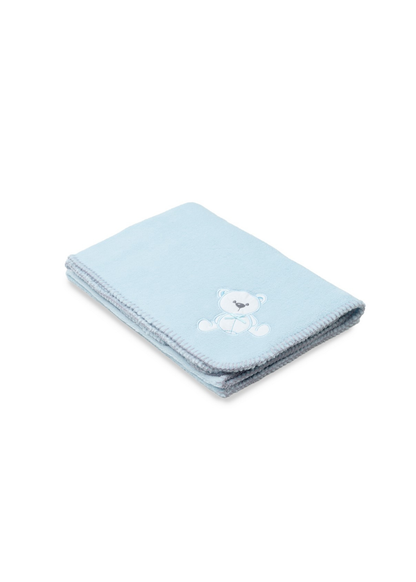 Manta com bordado azul bebé