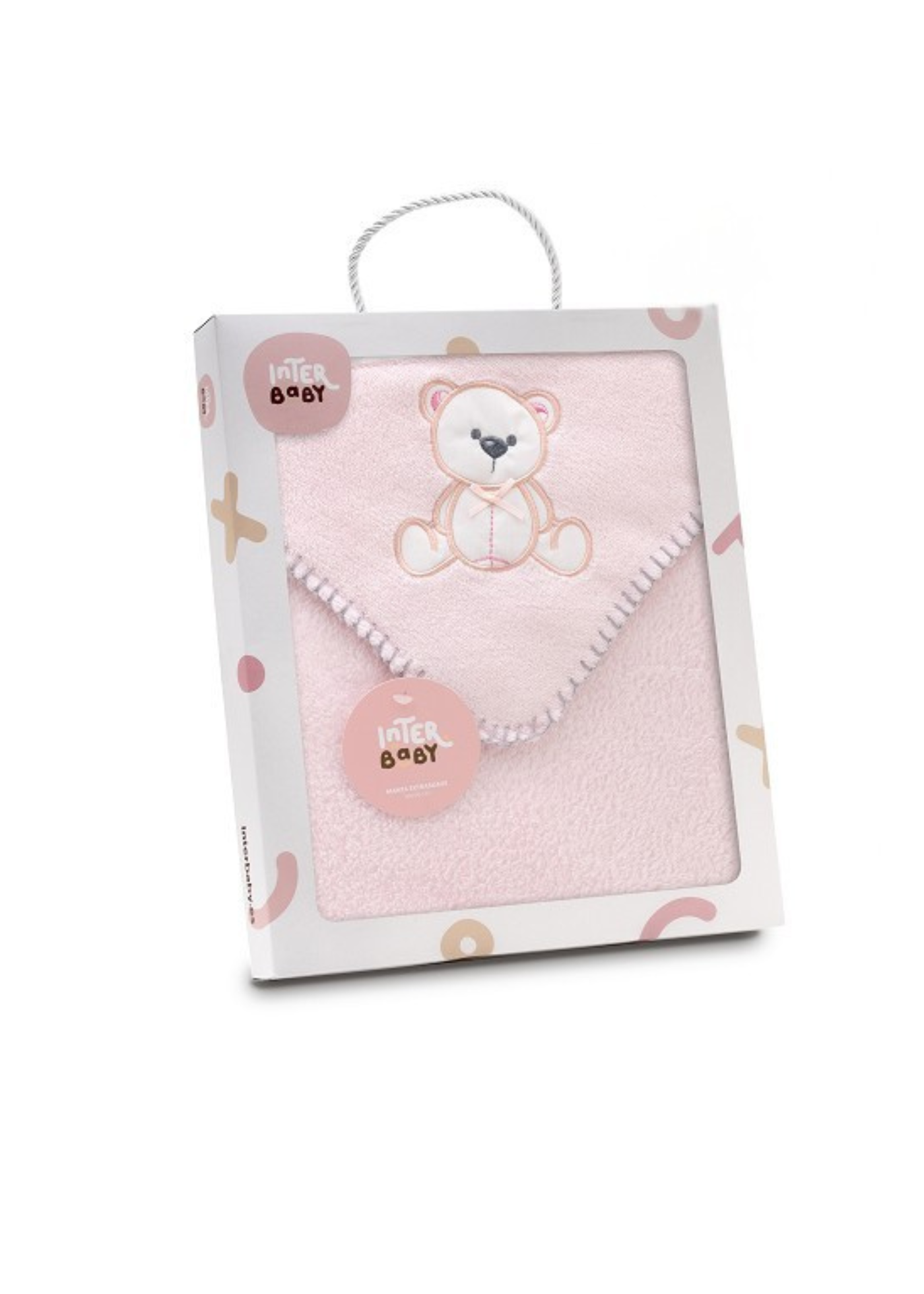 Manta com bordado cor de rosa