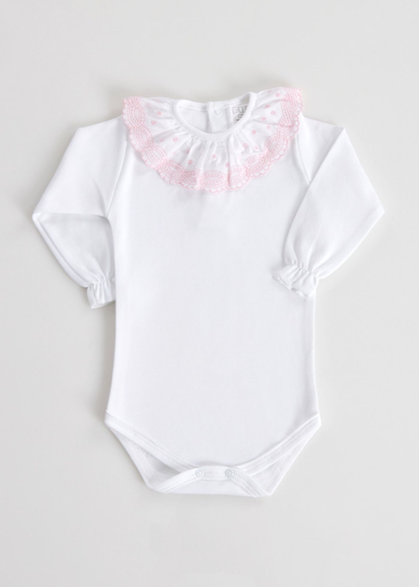 Bodie de bebé cardado com gola elegante