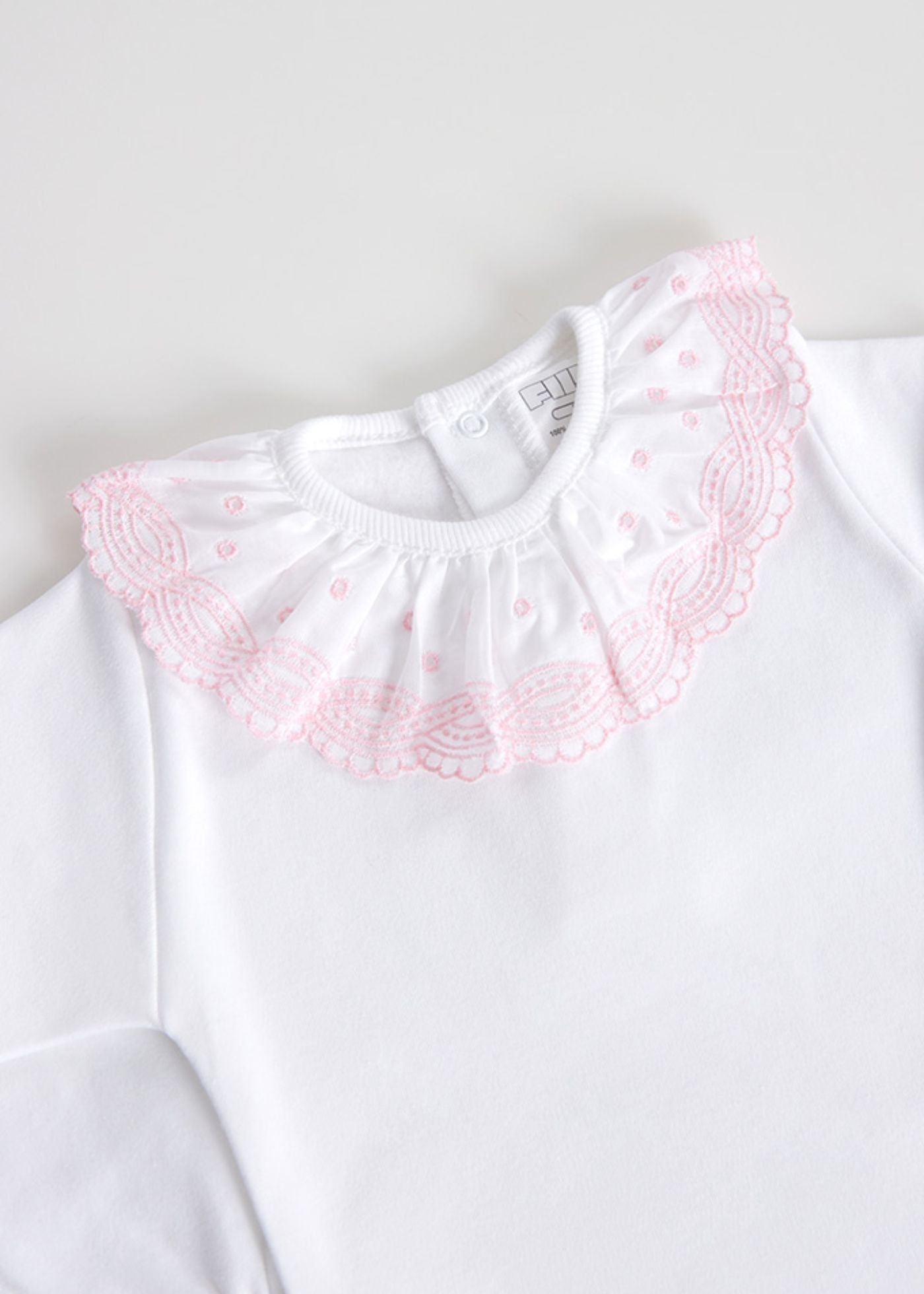 Bodie de bebé cardado com gola elegante