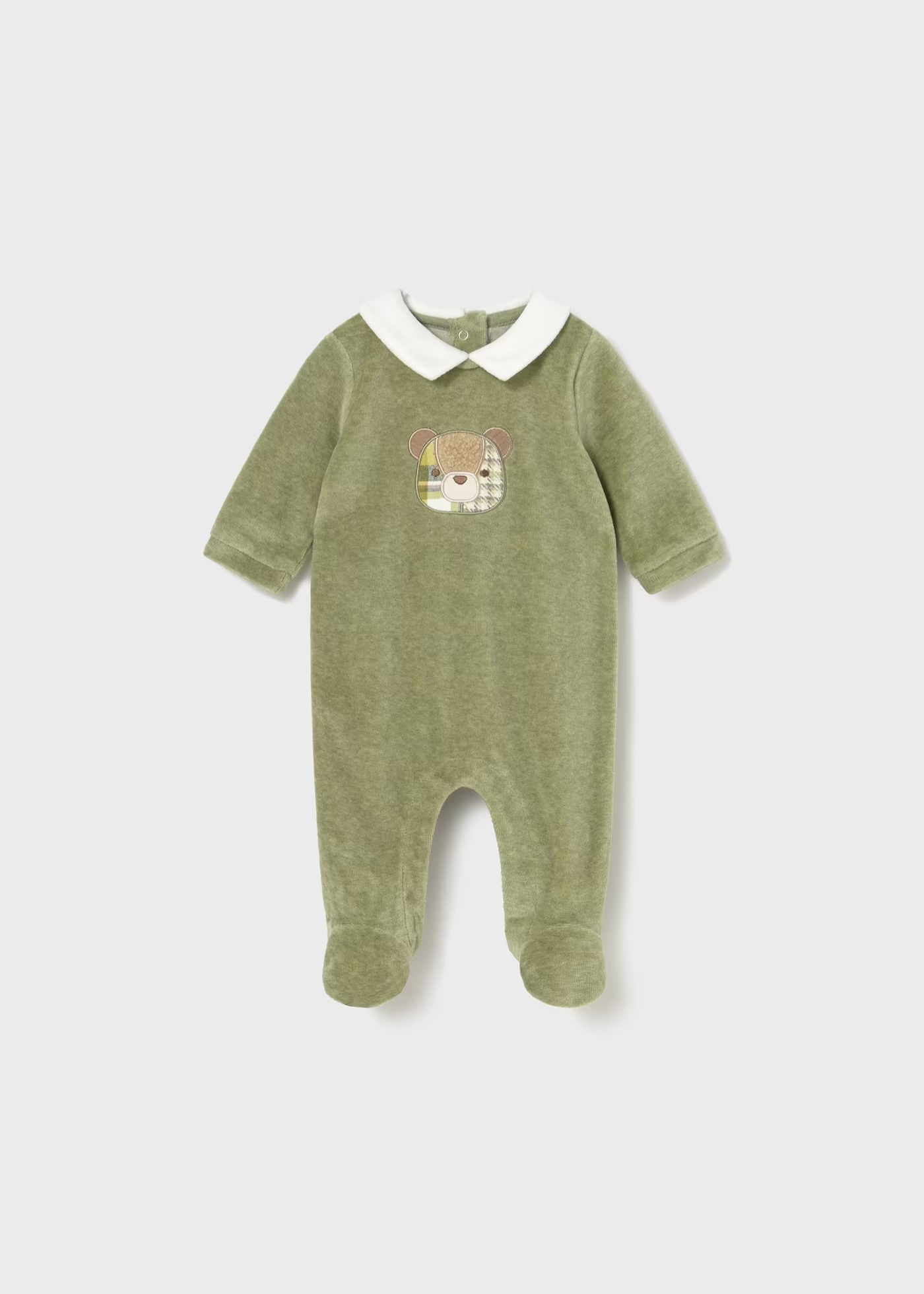 Babygrow aveludado com gola recém nascido