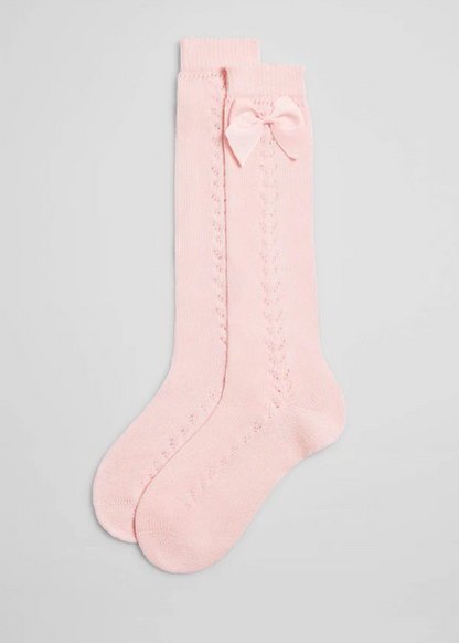 Meia alta cor de rosa