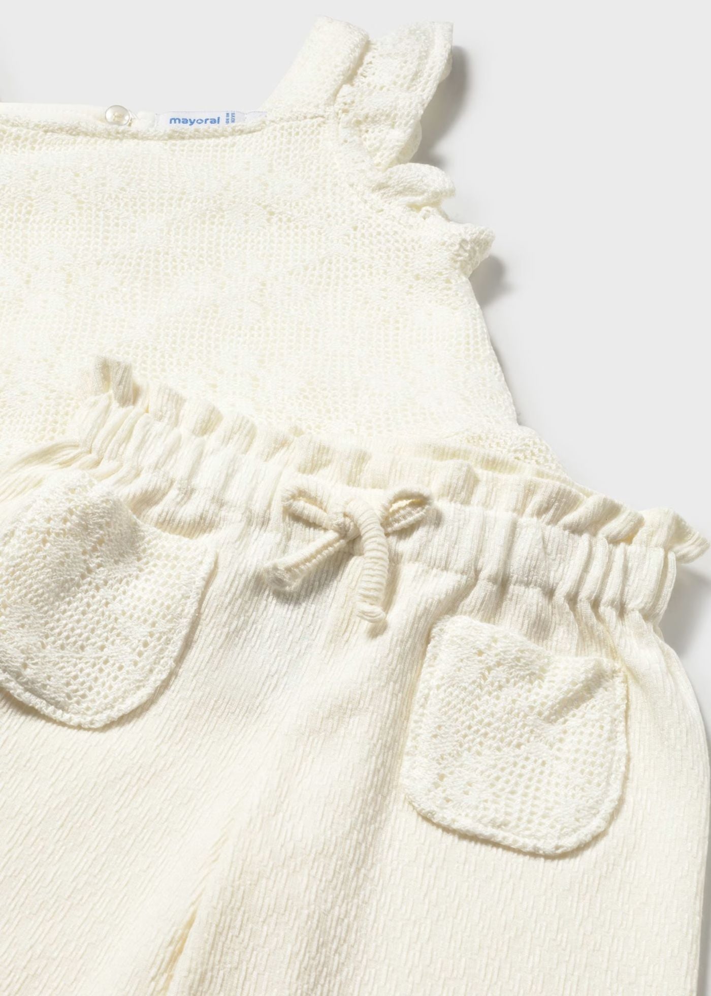 Conjunto calças e top crochê de menina, mayoral
