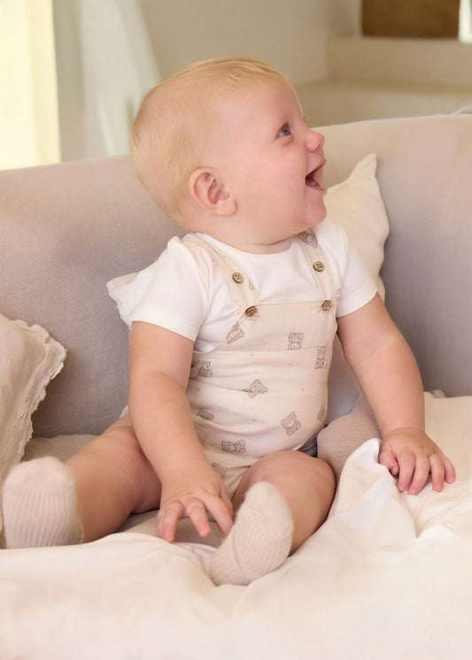 Jardineira e t-shirt recém nascido mayoral