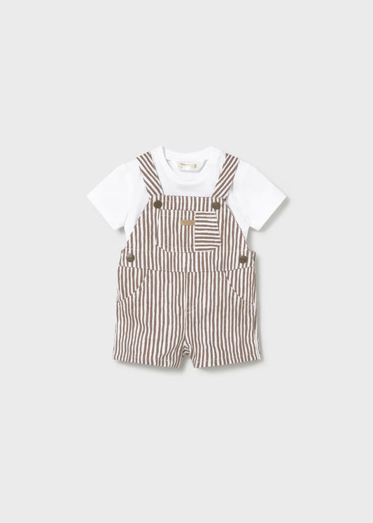 Conjunto jardineira e t-shirt recém nascido mayoral