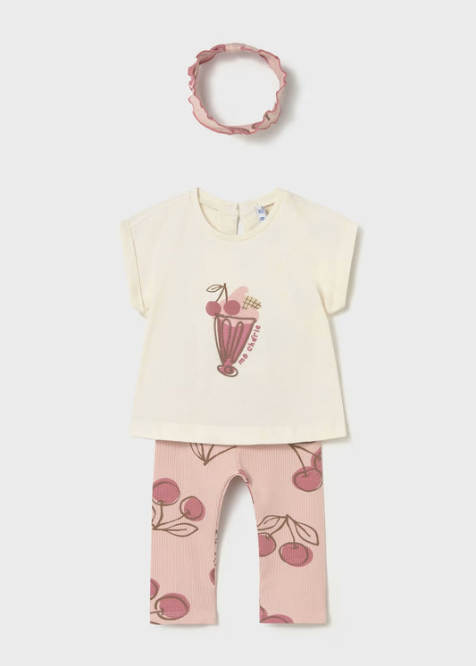 Conjunto 3 peças com bandolete, menina mayoral