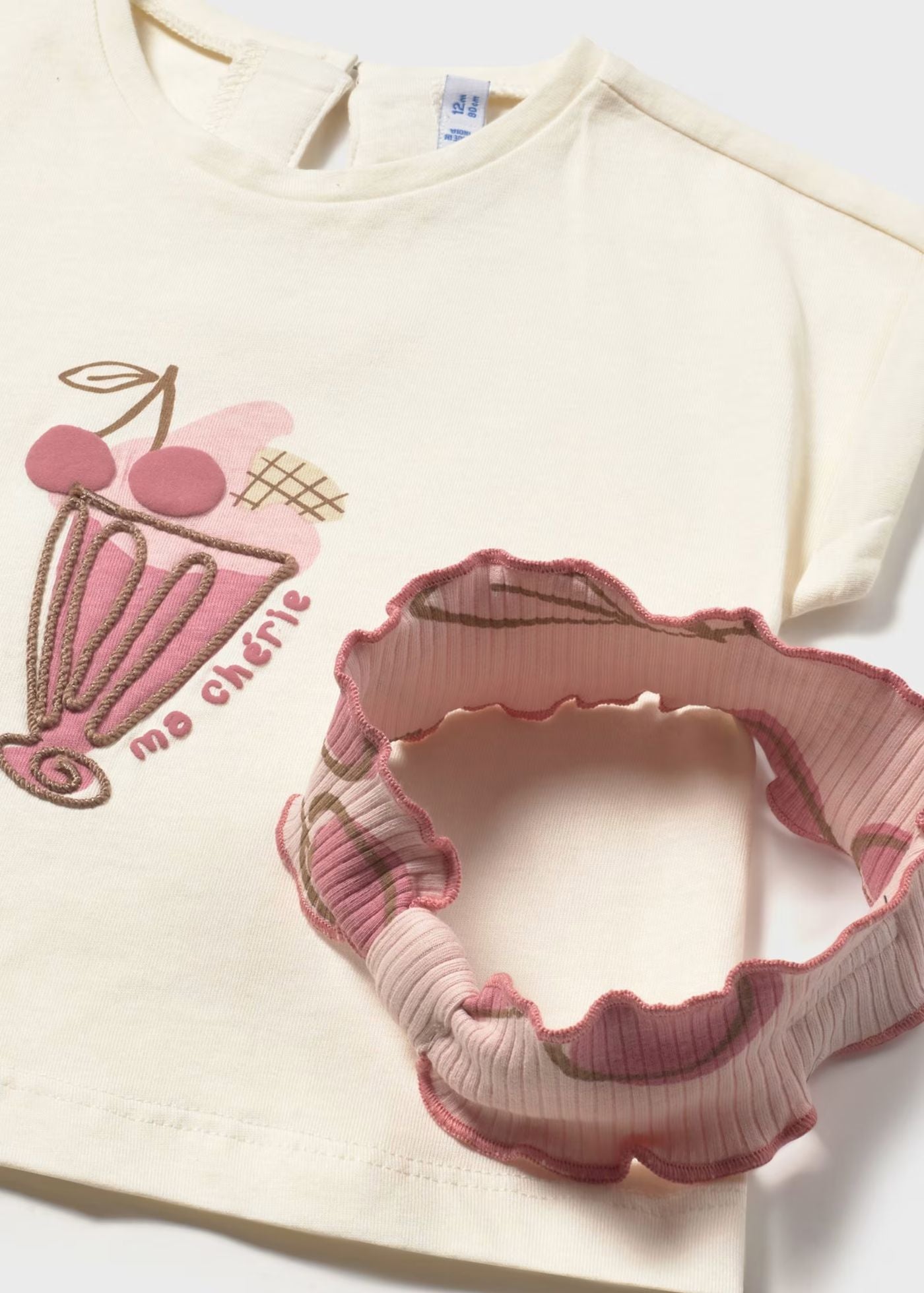Conjunto 3 peças com bandolete, menina mayoral