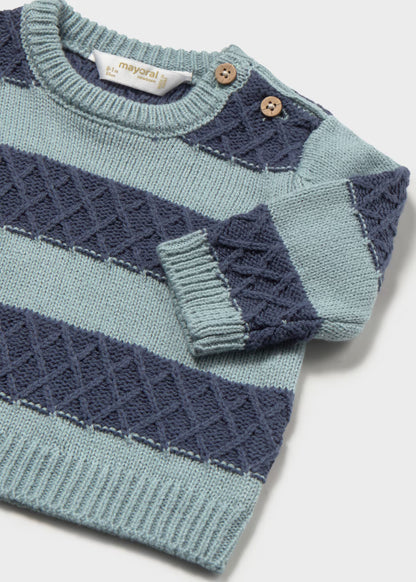 Camisola ás riscas em tricot de bebé menino, mayoral