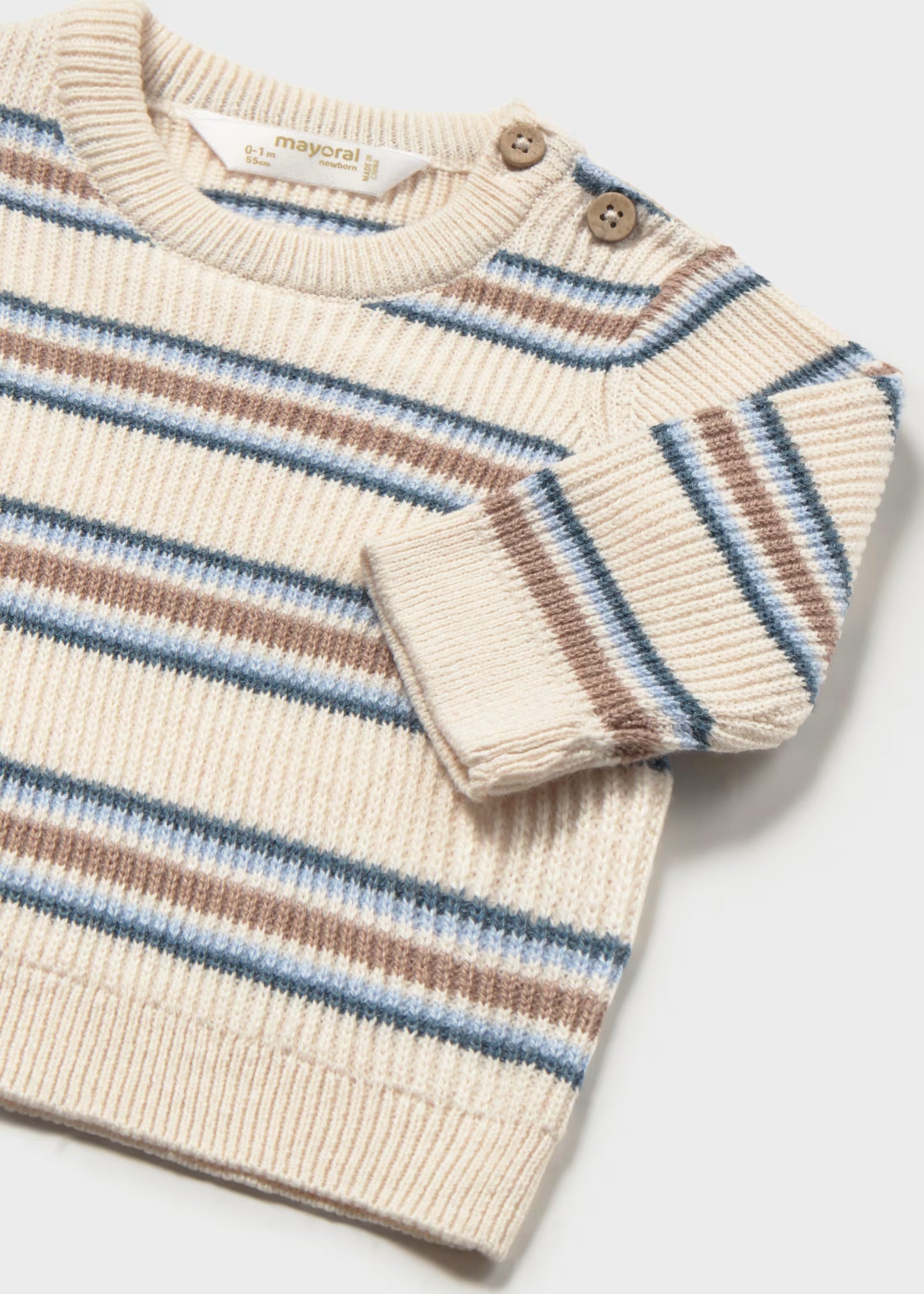 Camisola ás riscas em tricot de bebé menino, mayoral