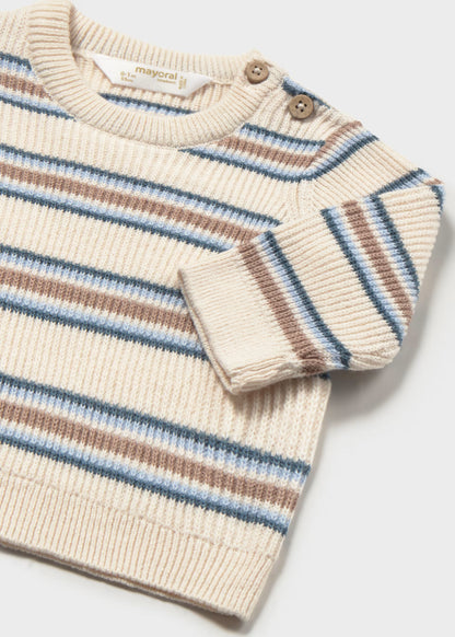 Camisola ás riscas em tricot de bebé menino, mayoral