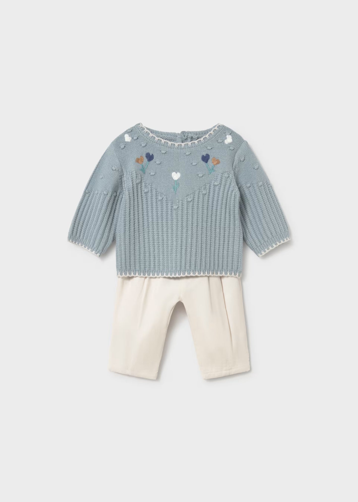 Conjunto camisola e calças para bebé menina