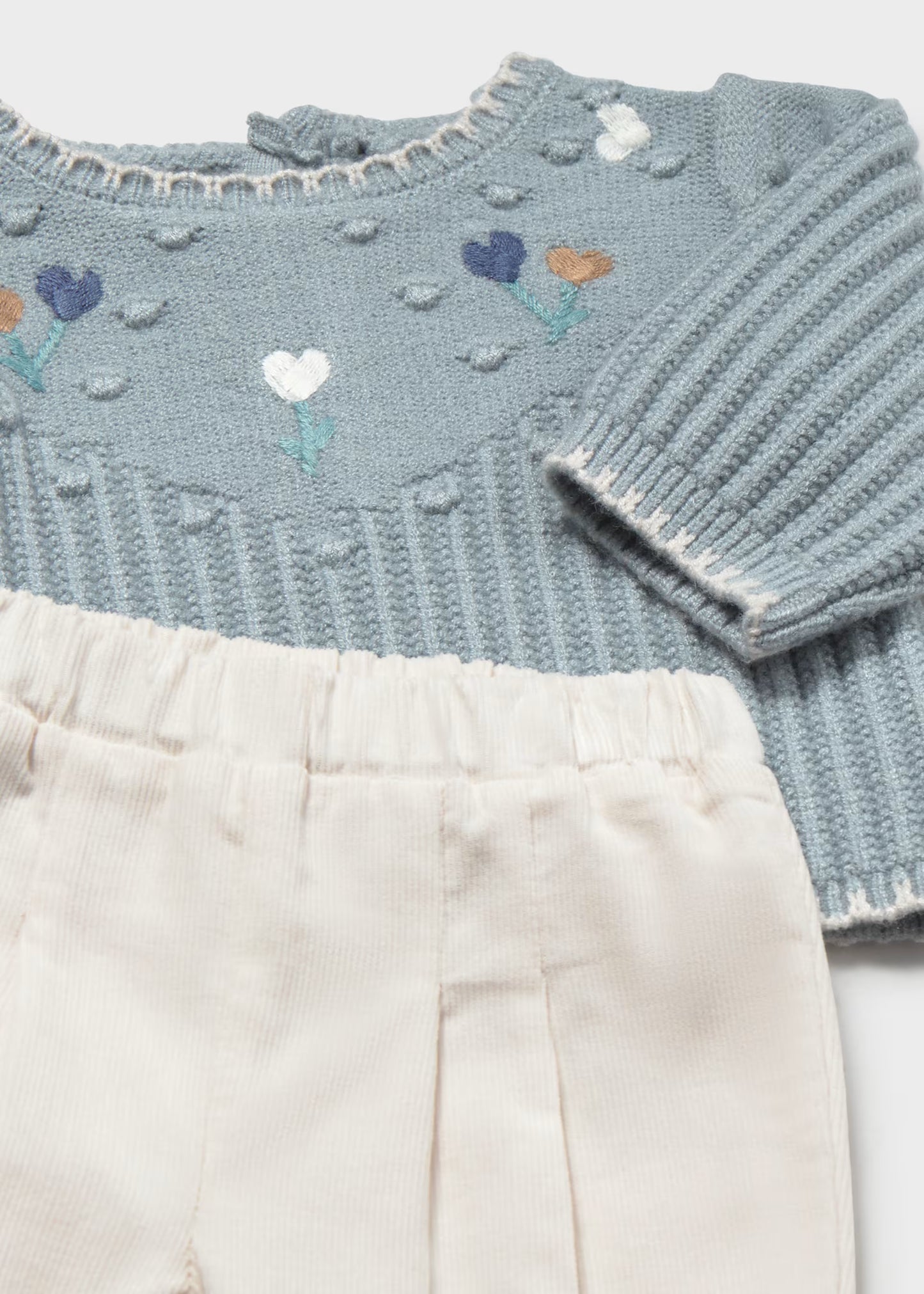 Conjunto camisola e calças para bebé menina