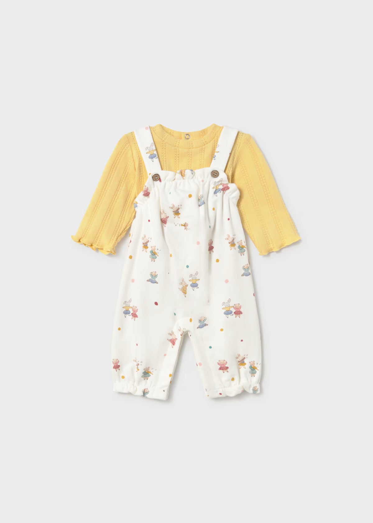 Conjunto de jardineira e camisola para bebé menina, mayoral