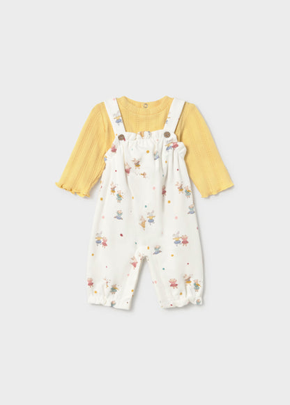 Conjunto de jardineira e camisola para bebé menina, mayoral