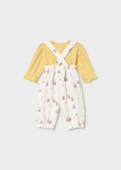 Conjunto de jardineira e camisola para bebé menina, mayoral