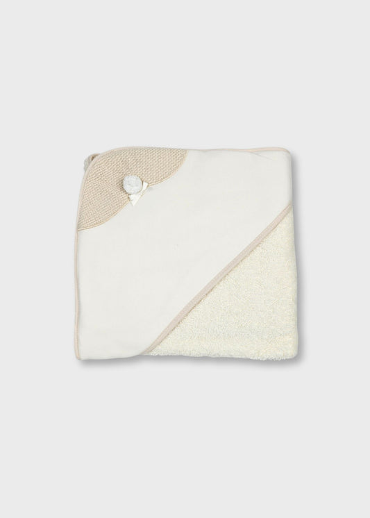 Toalha de banho de bebé bege