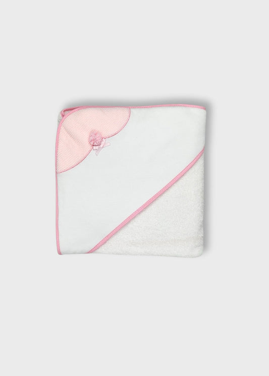 Toalha de banho de bebé, cor de rosa