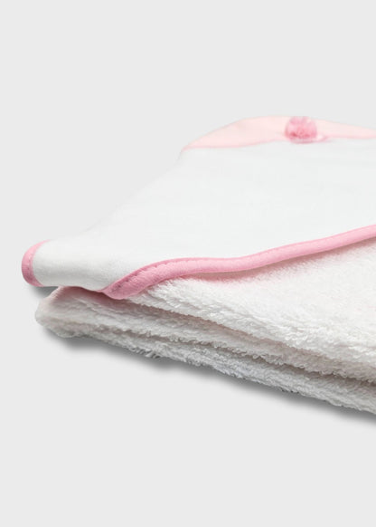 Toalha de banho de bebé, cor de rosa