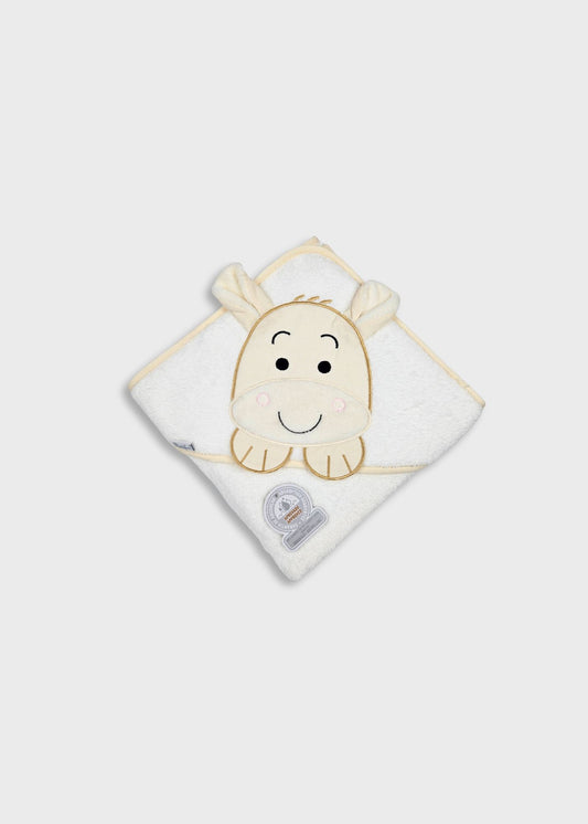 Toalha de banho de bebé em algodão, bege