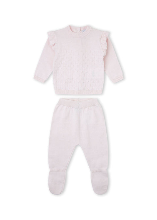 Conjunto camisola e calça bebé menina, lilás